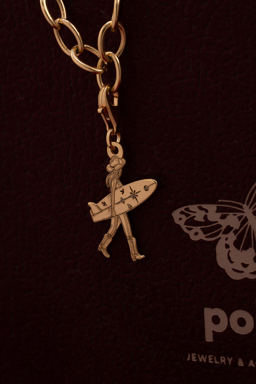 Surf Girl | Charms Zawieszka Pozłacana | 925