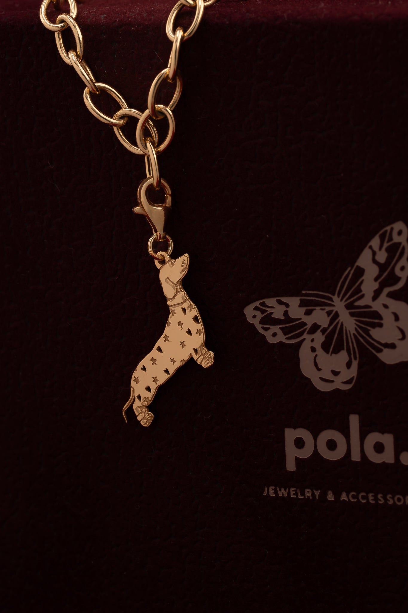 Little Sausage Dog| Charms Pozłacany | 925