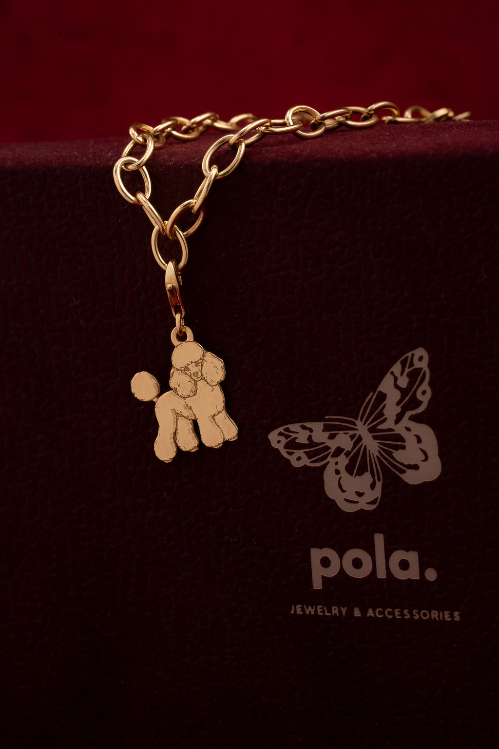 Parisian Poodle | Pozłacany Charms| 925