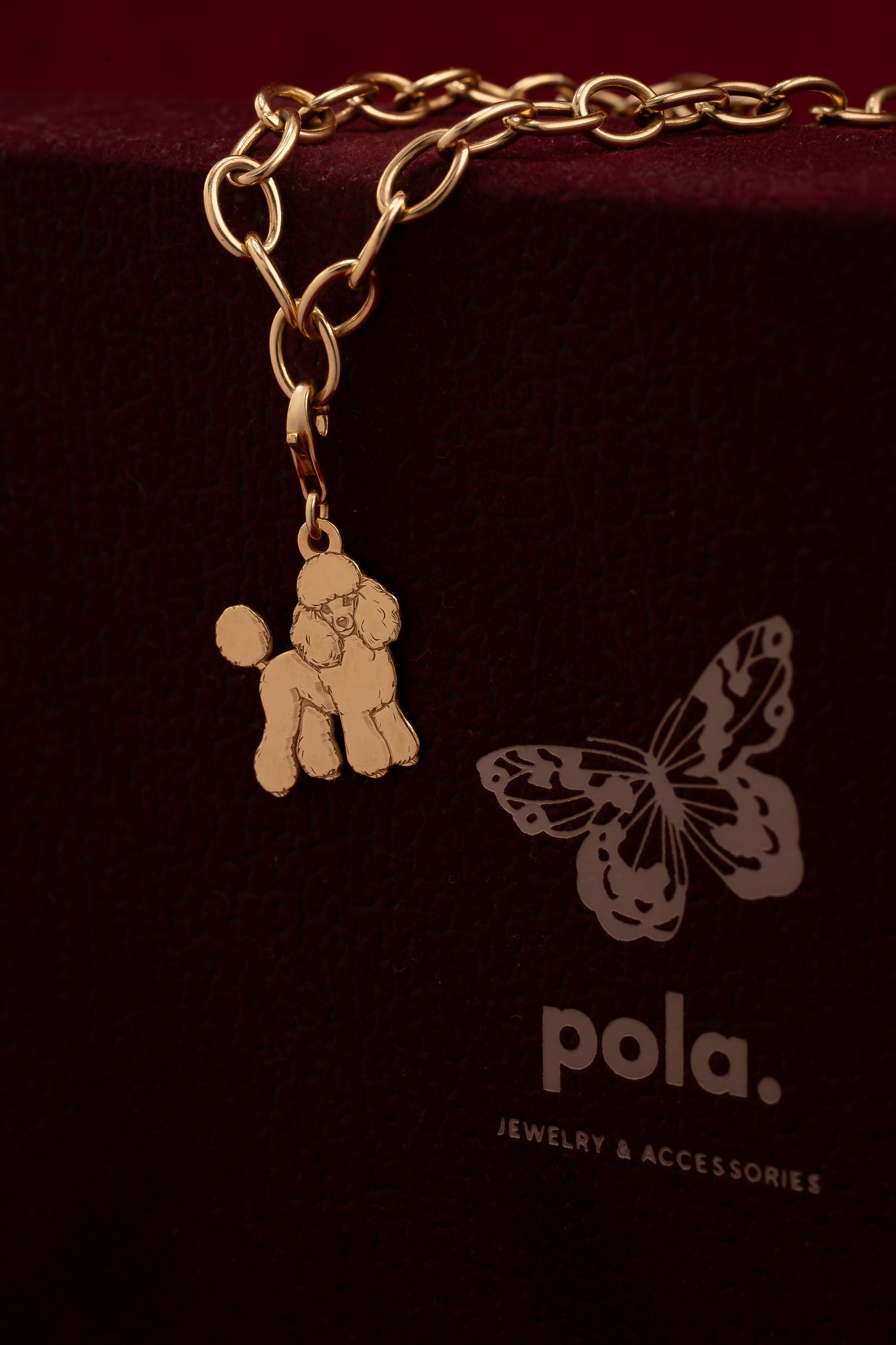 Parisian Poodle | Pozłacany Charms| 925