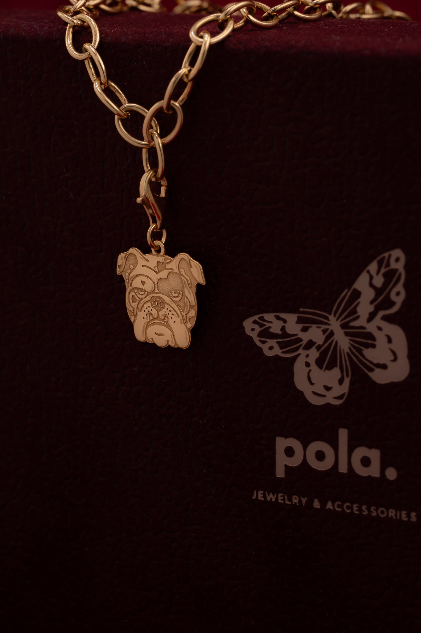 Buldog Love | Pozłacany Charms| 925 | Zawieszka