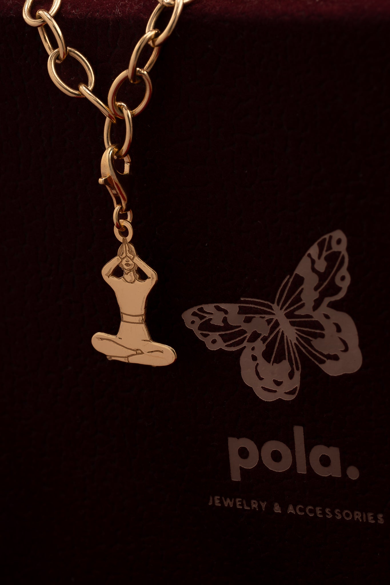 Yoga Girl Charms Pozłacany 925| Zawieszka do bransoletki i naszyjnika