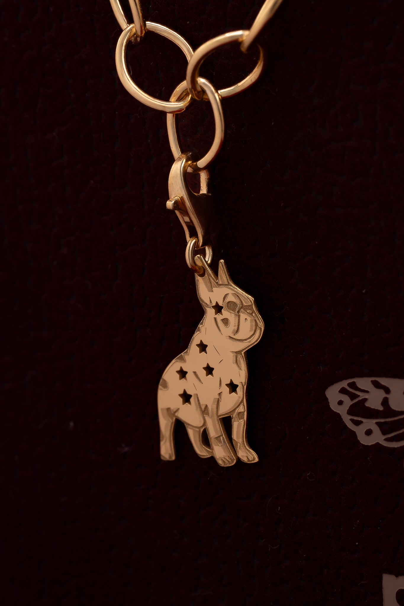 Frenchie Star Charms Pozłacany 925| Zawieszka do bransoletki i naszyjnika