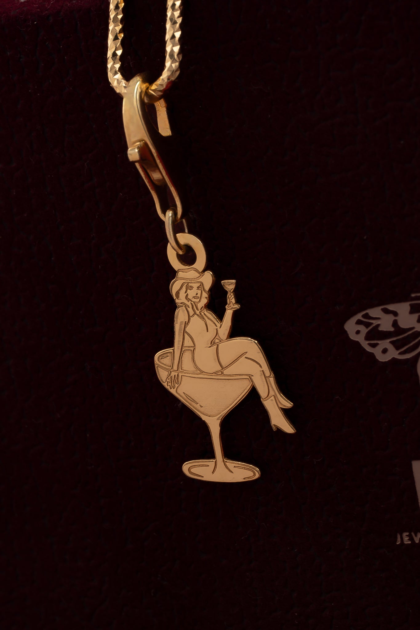 Girl Cocktail Charms Duży Pozłacany 925| Zawieszka do bransoletki i naszyjnika