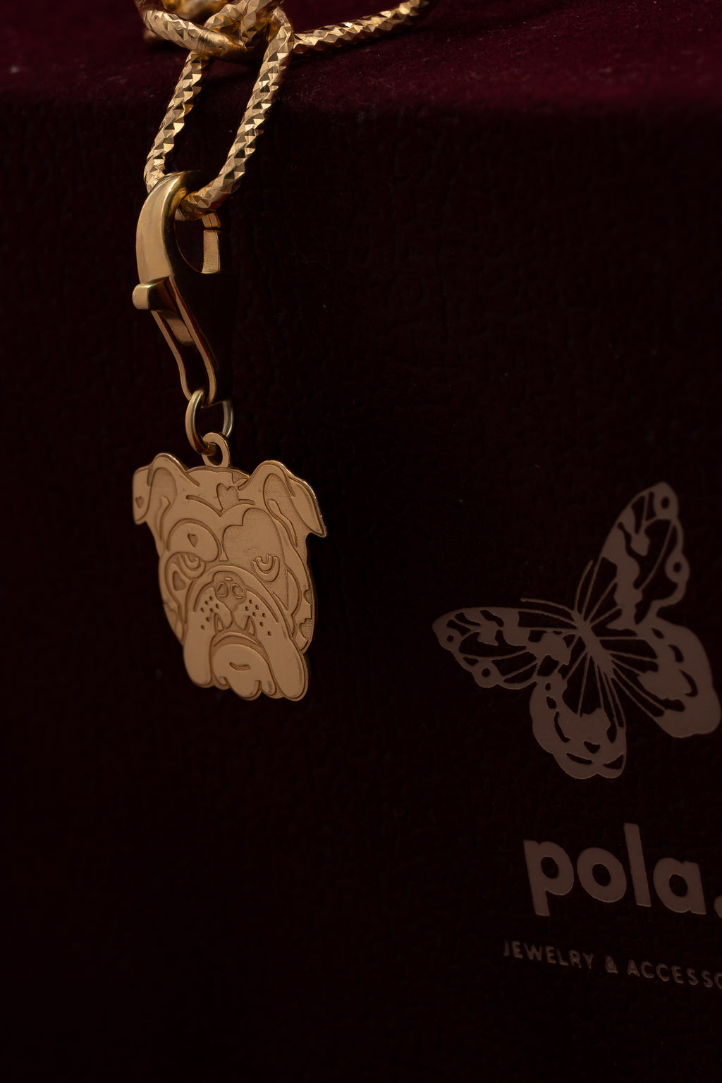 Bulldog Charms DUŻY Pozłacany 925| Zawieszka do bransoletki i naszyjnika