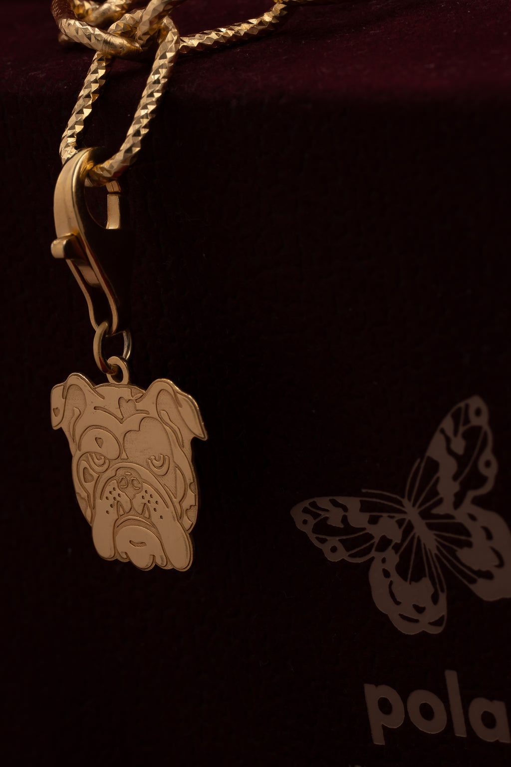 Bulldog Charms DUŻY Pozłacany 925| Zawieszka do bransoletki i naszyjnika